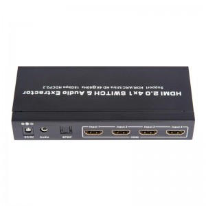 V2.0 HDMI 4x1 -kytkin ja äänenpoistimen tuki ARC Ultra HD 4Kx2K @ 60Hz HDCP2.2 18Gbps