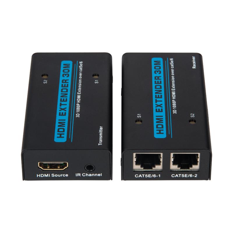 V1.3 HDMI Extender 30m yli kaksois Cat5e \/ 6-kaapeli Tukee Full HD 1080P