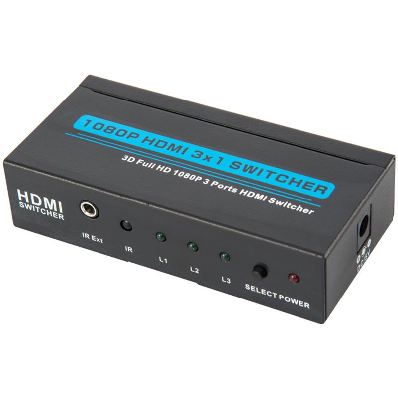 V1.3 HDMI 3x1 -kytkin tukee 3D Full HD 1080P: tä